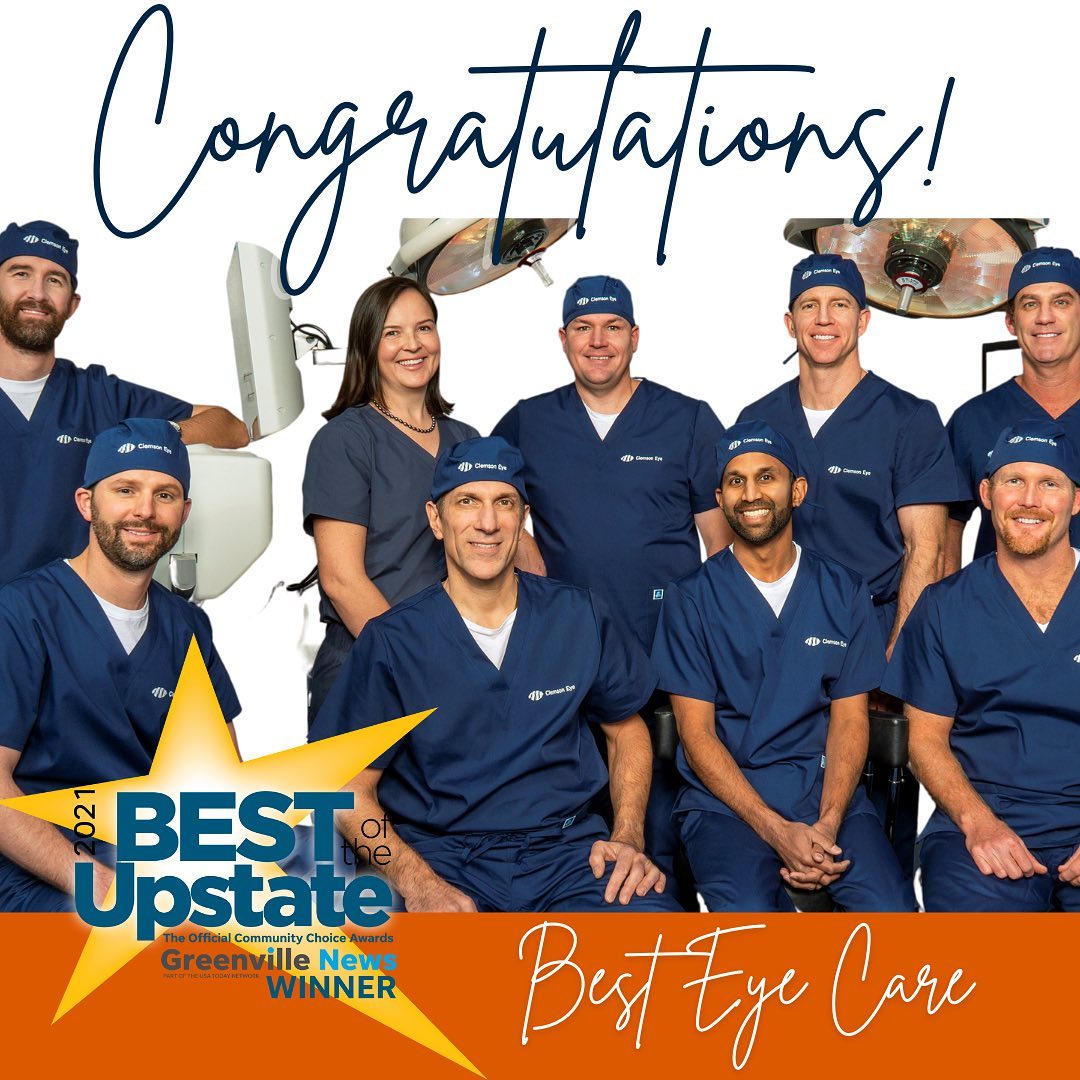 Clemson Eye Wins Best Eye Care of Upstate, SC Clemson Eye